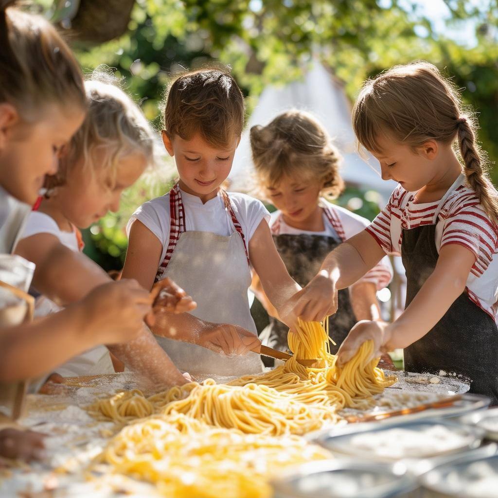 pasta party with the kids